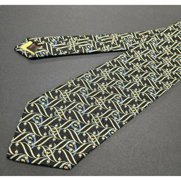 Robert Talbott Nordstrom Best Of Class X-Long Silk Tie 64x3.75 Black Gold Blue - Picture 1 of 7